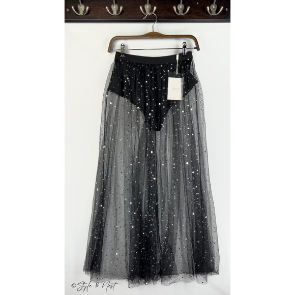 Women's Sheer Mesh Long Maxi Tulle Festival Rave Whimsigoth Fairy Skirt Medium - Picture 3 of 6